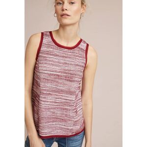 Vanessa Virginia Anthropologie Women's Indira Striped Knit Tank Size Small Red
